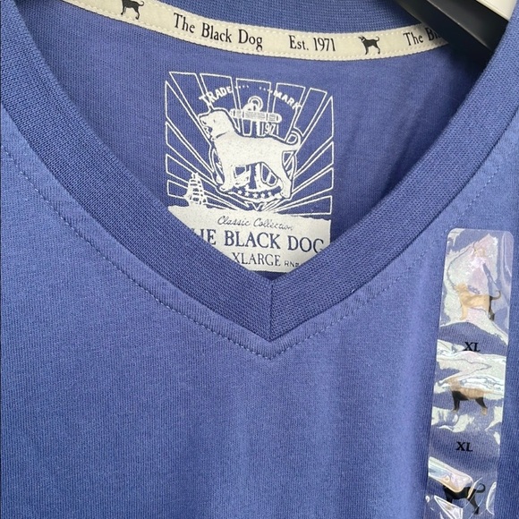 The Black Dog Men’s Classic Blue Short Sleeve V- Neck Tee XL - Picture 13 of 13